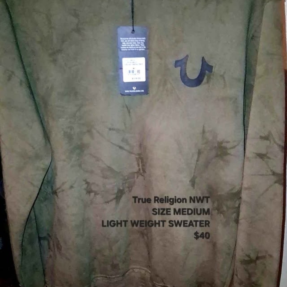 True Religion Olive Crewneck Sweater